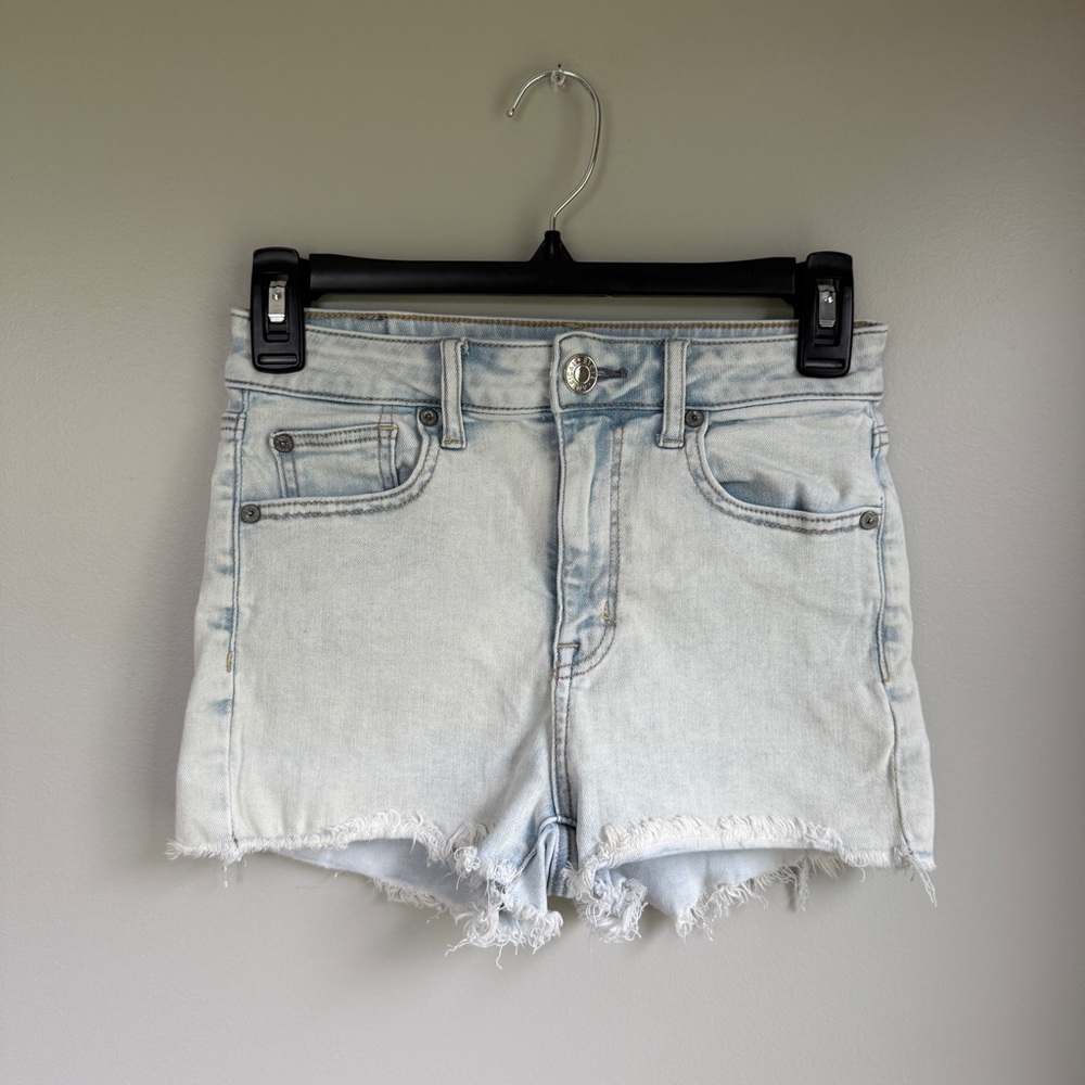 American Eagle Blue Acid-Washed Jean Shorts | Size: 0
